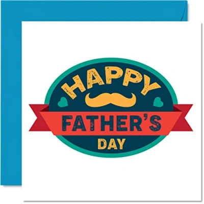 Image of Cute Fathers Day Cards for Dad Happy Father&#039;s Awesome Heartfelt Card from Son Daughter, Father Gifts, 145mm x Special Greeting Gift Daddy Papa
