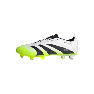 Image of adidas Performance Predator League SG Screwin stud football boots, Men&#039;s, Size: 12.5, Footwear white/core black/lucid lemon shoes