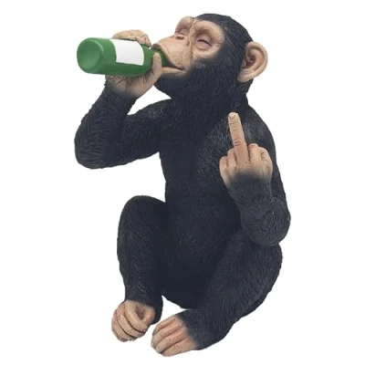 Image of The Leonardo Collection Cheeky Monkey Drinking Figurines Statues For Home Decor Ideal Ornaments Friendship Gifts Women &amp; Men Lovely Table Centerpiece Living Room Accessories