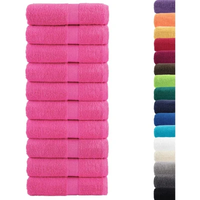 Image of vidaXL Premium Guest Towels SOLUND 10 pcs Pink 30x50 cm 600 gsm