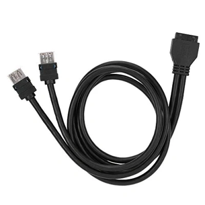 Image of ciciglow USB 3.0 Panel Mount Cable,USB3.0 19/20PIN Desktop Front Motherboard Cable with Fixed Feet (0.8m)