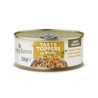 Image of Applaws 100% Natural Wet Dog Food, Chicken Breast with Pumpkin and Vegetables in Broth 156g Tin (Pack of 12)