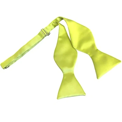 Image of Men&#039;s Italian Satin Self tie Bow Ties (Lime)