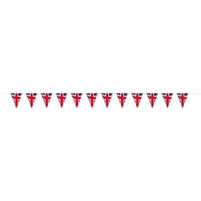 Image of Unique 28794 Bunting Banner 3.65 m Union Jack Patriotic Party 1 Count (Pack of 1), Multicolour