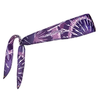 Image of Halo Headband I Custom Fit Tie Sweatband for Men and Women, No Slip With Moisture Wicking Dryline Fabric, Purple Dye