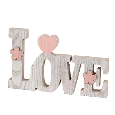 Image of Mopec Love Decoration, Wood, White, 3 x 20.5 12.2 cm