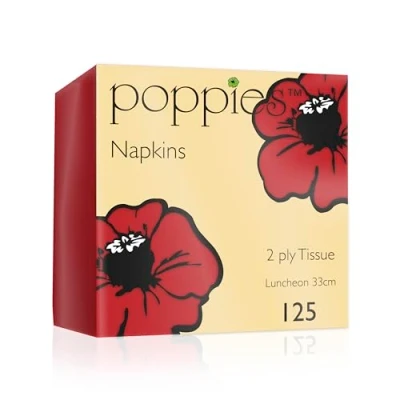 Image of 125 Red Paper Napkins 33cm 2 Ply for Birthdays Parties Events Restaurants (125)