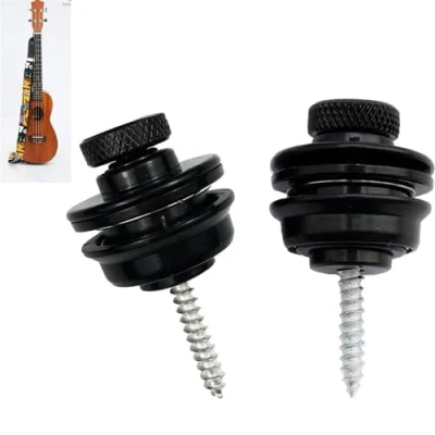 Image of BOBOZHONG Guitar Strap Locks,2 Pack Lock Set Buttons Security Quick Release Straplocks Parts for Electric Acoustic or Bass