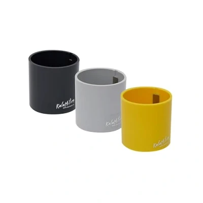 Image of KalaMitica Set of 3 Magnetic Cylinders 6.5 cm Lead, Ice, Yellow Storage Containers or Pot Holder with Powerful Magnet for Wall Boards