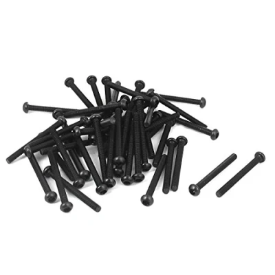 Image of sourcingmap M2.5x25mm 10.9 Alloy Steel Button Head Hex Socket Cap Screw Bolt 50pcs
