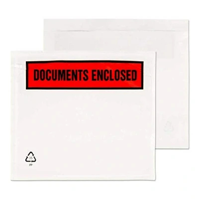 Image of Blake Purely Packaging A7 123 x 111 mm Printed Documents Enclosed Wallet Envelopes Peel and Seal (PDE12) Clear Pack of 1000