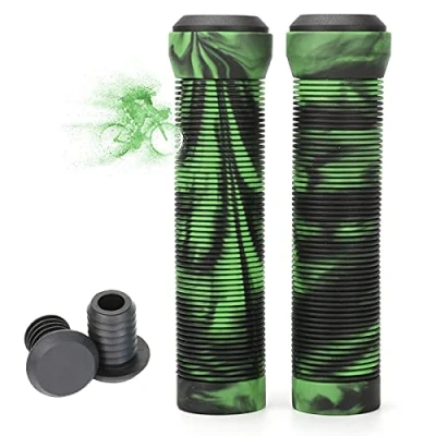 Image of LORESJOY Bike Handlebar Grips, Non Slip Rubber Bicycle Handle Grip, 2Pcs Ergonomic Cycle Handlebar, Universal MTB Grips for Scooters/BMX/Road Mountain Bike/Cruiser/Tricycle, 22mm (Green)