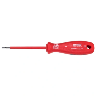 Image of Unior 603VDE 0.6 x 3.5 100 mm VDE Electrician&#039;s Screwdriver for Slotted Screws