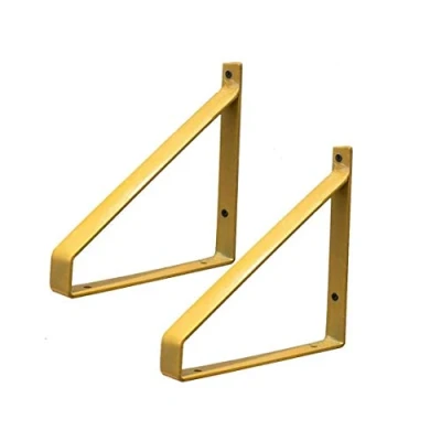 Image of Shelf Bracket Heavy Duty 2 Pcs Iron Rustic Brackets Floating Shelves Tripod Triangle Wall Mounted Shelve (Color : Gold, Size 12inch(30cm))