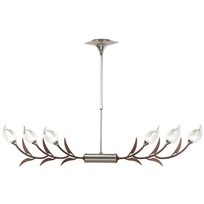 Image of Holland Telescopic Linear Pendant Line 6 Light G9, Polished Chrome, Wenge
