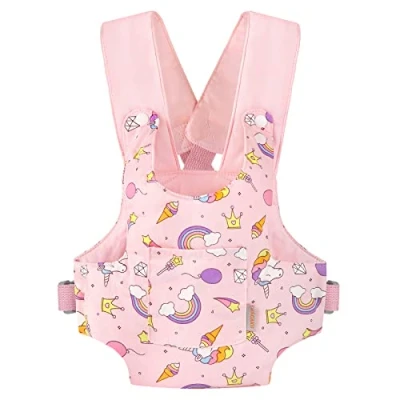Image of GAGAKU Doll Carrier Accessories Stuffed Animal with Adjustable Straps for Kids Pink (Stars)