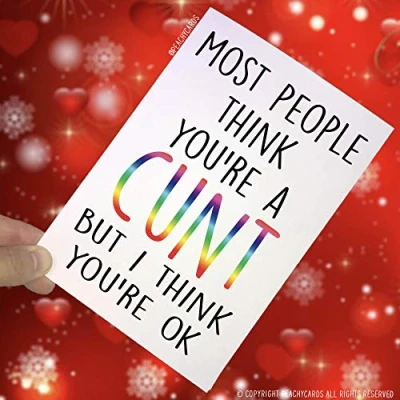 Image of Funny Cards, Novelty Joke Best Friend Card, Birthday Swearing Adult Humour Cards C*nt Christmas PC56
