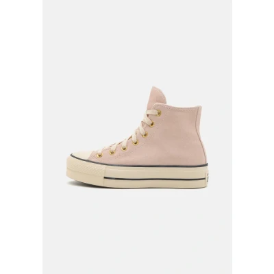 Image of Converse Chuck Taylor ALL STAR LIFT Platform Hightop trainers, Women&#039;s, Size: 7, Pale petal/natural ivory/black Suede