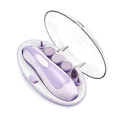 Image of 6 in 1 Electric Manicure and Pedicure Set Safe Nail Trimmer Kit with Bright LED Light for Girls Women