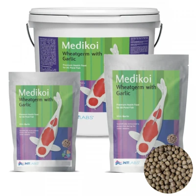 Image of NT Labs Medikoi Wheatgerm With Garlic, Complete Feed For All Pond Fish, Ideal Late Autumn, Winter &amp; Early Spring Feeding, Maintains Immune System, Koi Fish Food (3kg)