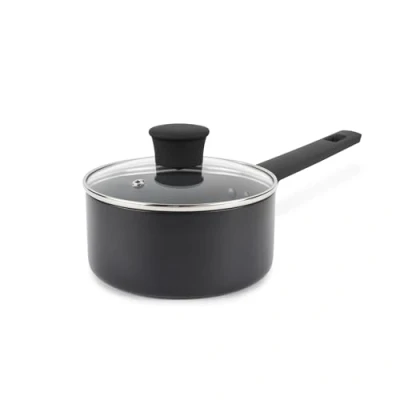 Image of Russell Hobbs RH02839EU7 16cm Non Stick Saucepan Induction Pan, Tempered Glass Lid &amp; Steam Vent, High Performance, Easy Clean, Little/No Oil, Soft Touch Handle, 5 Year Guarantee, Shield Collection