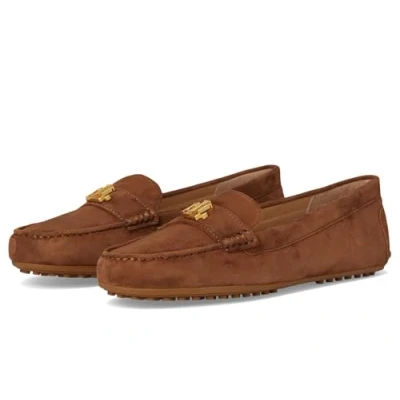 Image of Lauren Ralph Women&#039;s Barnsbury Suede Loafer Driving Style, Tobacco, 9 UK