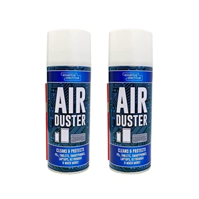 Image of KARRMA 2 Can x 400ml Air Duster Spray Compresses Clean &amp; Protects Use on Office Equipment Laptop Keyboard Cameras Printer and Many More