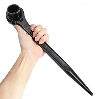 Image of Podger Spanner, Ratchet Steel Erect Spanners Scaffold Erecting Ratcheting Socket Wrench Tools for Car Repair, Carpentry (19 21mm)