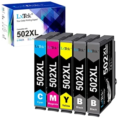 Image of LxTek 502XL Compatible Ink Cartridge Replacement for Epson 502 XL Cartridges Expression Home XP 5105 XP5100 Workforce WF 2860 2860DWF 2865DWF (black cyan magenta yellow,5 Pack)