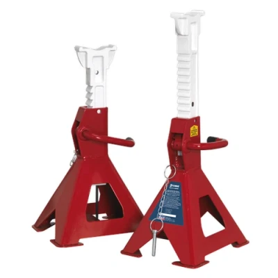 Image of Sealey Axle Stands (Pair) 3tonne Capacity per Stand Auto Rise Ratchet
