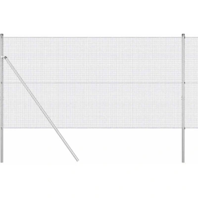 Image of vidaXL Welded Wire Fence with 13 Posts 1x25 m Galvanised Steel