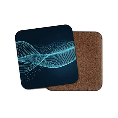 Image of 1 x Blue Sound Wave Coaster Music DJ Audio Teen Son Brother Nephew Fun #12431