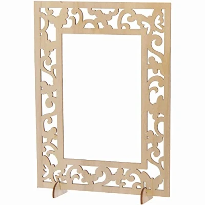 Image of Baker Ross Wooden Photo Frames Pack of 4, Wood Crafts for Children (FC383), Assorted
