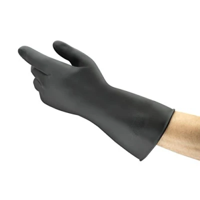 Image of Ansell Alphatec 87 118 Multi Purpose Work Gloves, Heavy Duty Chemical Resistance, Thick and Flexible Design, Cotton Flocked Liner, Size 10/XL (1 Pair), 87118