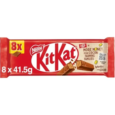 Image of KitKat 4 Finger Milk Chocolate Bar Bumper Multipack, 8 x 41.5 g