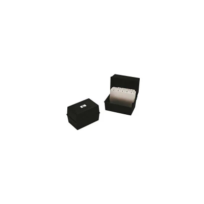 Image of Q Connect 6&quot;X4&quot; Black Card Index Box