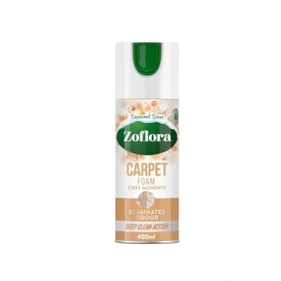 Image of Zoflora Carpet Cleaner, Odour Eliminator Foam Spray, Cosy Moments Seasonal Scent, 400ml, Refresh Carpets &amp; Upholstery