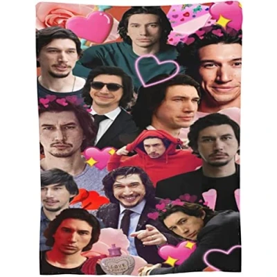 Image of Adam Actor Driver Flannel Blanket Soft Thow Blankets Air Conditioning Bedding Fleece For Sofa Couch Living Room Bedroom 125CM X 100CM