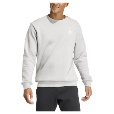 Image of adidas Men&#039;s Seasonal Essentials Monogram Graphic Crew Fleece Sweatshirt, grey two, S