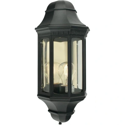 Image of Malaga 1 Light Outdoor Wall Lantern Black IP44, E27