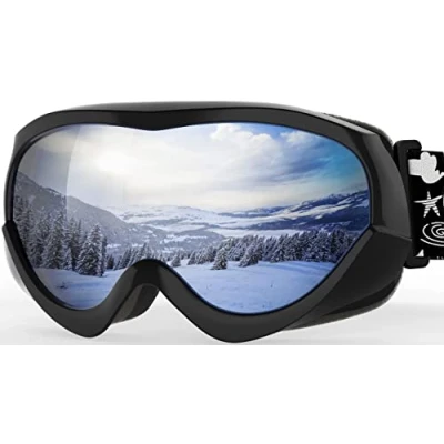 Image of OutdoorMaster Kids Ski Goggles Helmet Compatible Snow for Boys &amp; Girls with 100% UV Protection VLT 10.1%