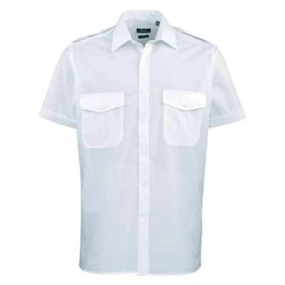 Image of Premier Short Sleeve Pilot Shirt Light Blue 18.5