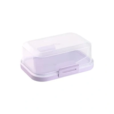 Image of 1 x high quality stackable butter dish with closure, plastic box box, perfect order in the fridge, BPA free, multi purpose salmon