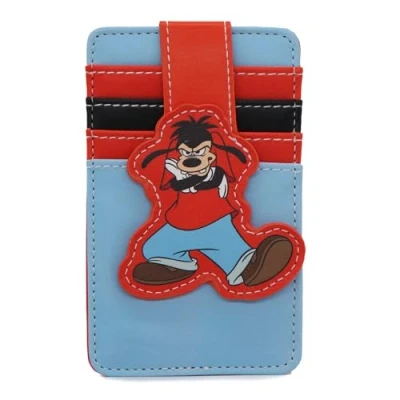 Image of Buckle Down Disney Vegan Leather Wallet, ID Card Holder, Goofy Movie Max Pose Red Blue Black, Blue, 3.0&quot; x 5.0&quot;, Casual