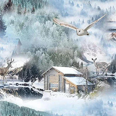 Image of 20 Napkins Animals around Winterh?tte Forest Winter Christmas Table Decoration 33 x cm