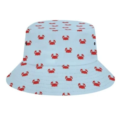 Image of JopaJre Red Cute Crabs Bucket Hat for Women Men Sun Cap Fisherman Packable Beach Caps Travel Outdoor