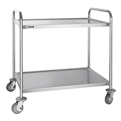 Image of Vogue 2 Tier Clearing Trolley Large 860X535X930mm Stainless Steel Catering