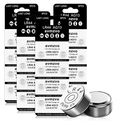 Image of LR44 Battery AG13 1.5V Alkaline Button Cell Coin Batteries 357 A76 SR44 for Watch, Toys,No Mercury,32pcs 【3 year warranty】 (lr44 32pcs)