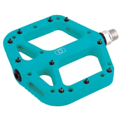 Image of Oxford Mountain Bike Pedals Loam 20 Nylon Flat Pedals. Chromoly 9/16&quot; axle. Sealed Bearings, Turquoise