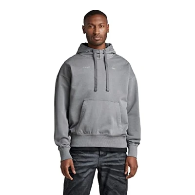 Image of G STAR RAW Men&#039;s Garment Dyed Oversized Hoodie, Grey (granite gd D22327 D249 B810), XL
